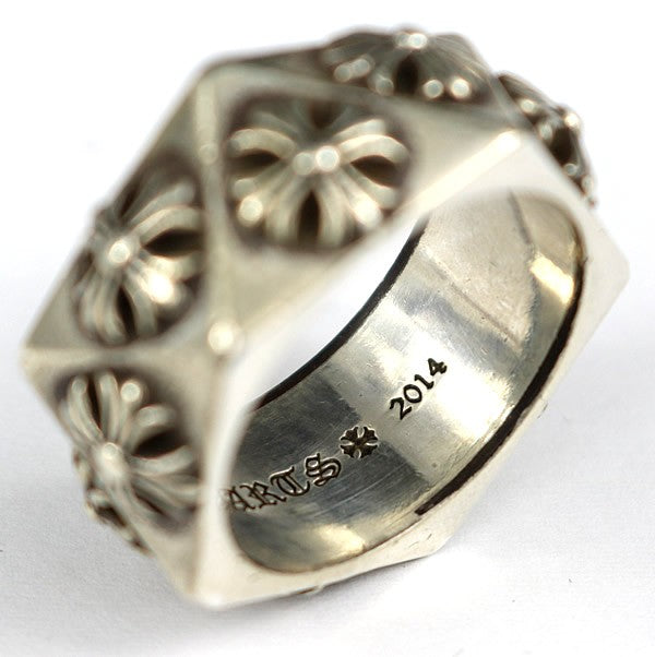 CHROME HEARTS Pentagon CH Plus 925 Silver Ring Size ONE SIZE