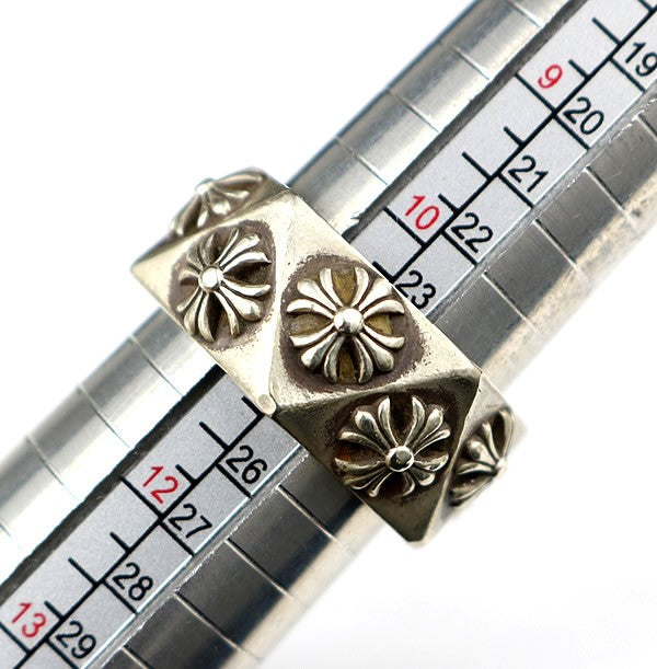CHROME HEARTS Pentagon CH Plus 925 Silver Ring Size ONE SIZE