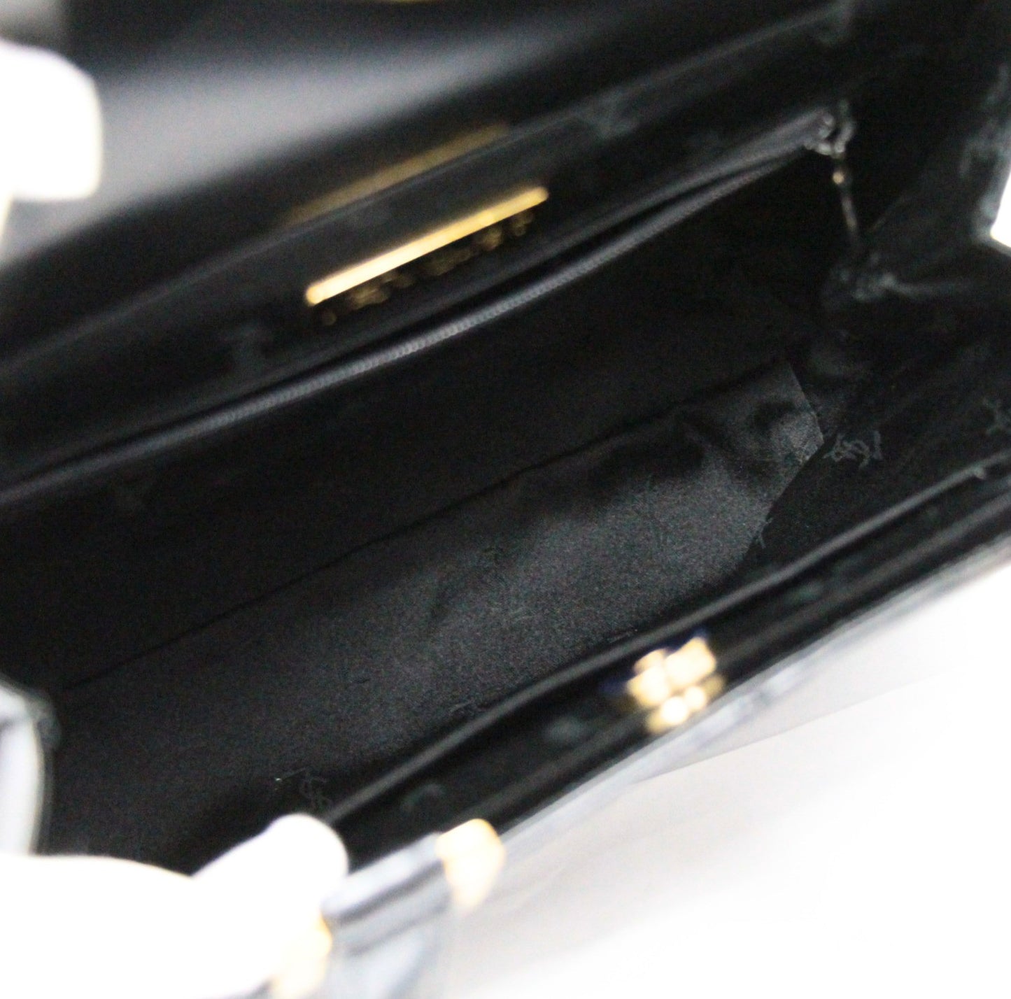 YVES SAINT LAURENT Vintage Logo Handbag Black Size ONE SIZE