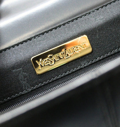 YVES SAINT LAURENT Vintage Logo Handbag Black Size ONE SIZE