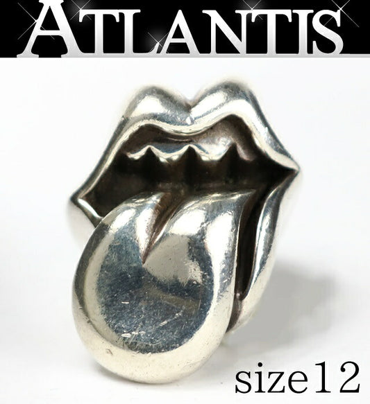 CHROME HEARTS Large Lip & Tongue Silver Ring Size US 6