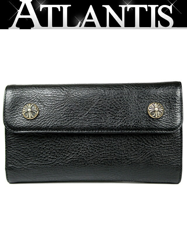 CHROME HEARTS New Cross Button Wallet Black Size ONE SIZE