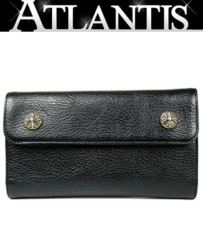 CHROME HEARTS New Cross Button Wallet Black Size ONE SIZE