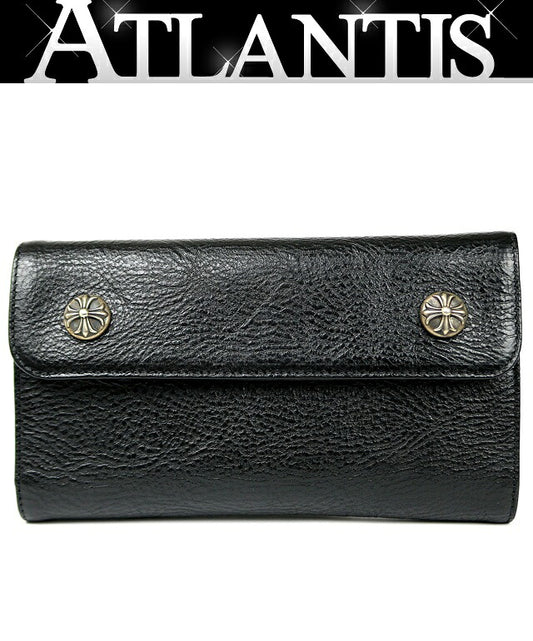 CHROME HEARTS New Cross Button Wallet Black Size ONE SIZE