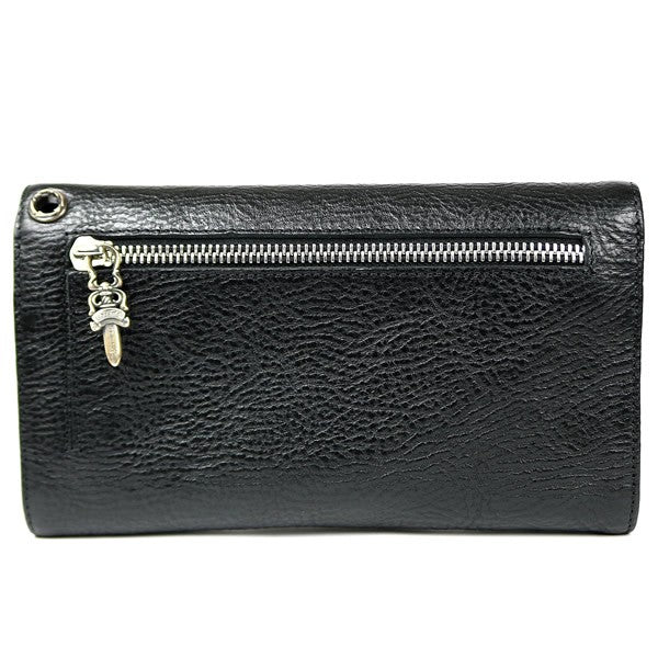 CHROME HEARTS New Cross Button Wallet Black Size ONE SIZE