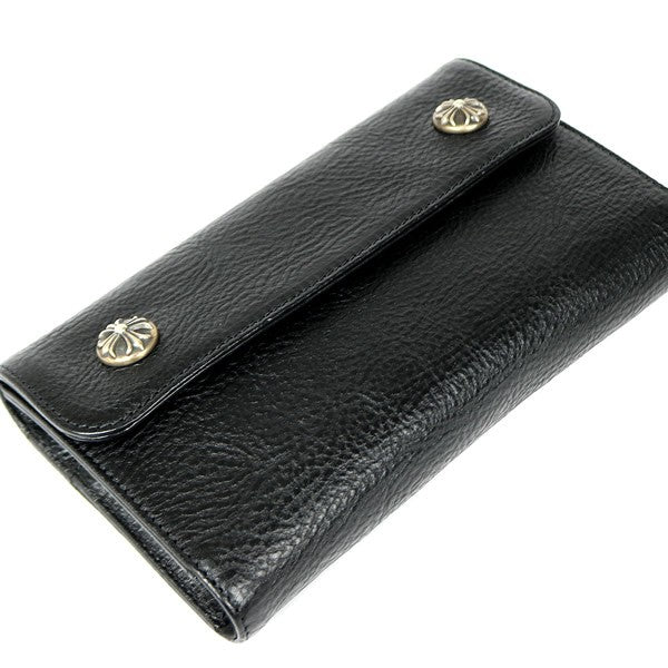 CHROME HEARTS New Cross Button Wallet Black Size ONE SIZE