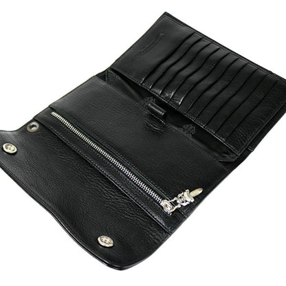 CHROME HEARTS New Cross Button Wallet Black Size ONE SIZE