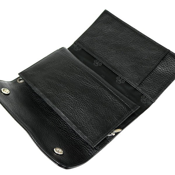 CHROME HEARTS New Cross Button Wallet Black Size ONE SIZE