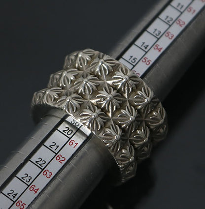 CHROME HEARTS Triple Beat Punk 925 Silver Ring Size ONE SIZE
