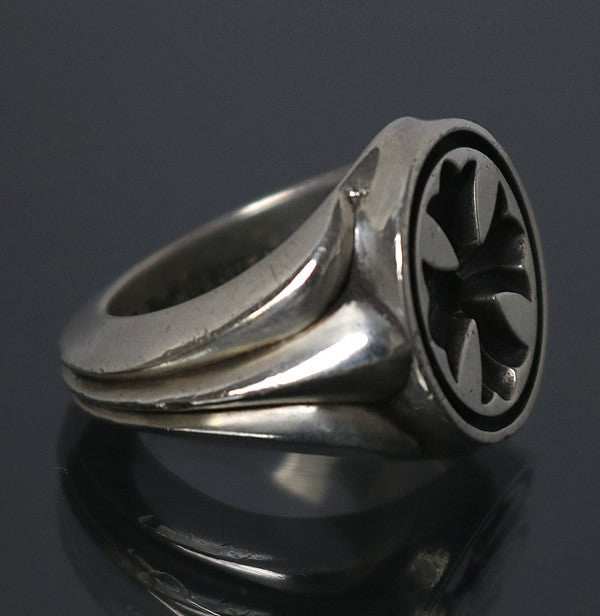 CHROME HEARTS CH Plus Seal Stamp Silver Ring Size ONE SIZE