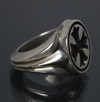 CHROME HEARTS CH Plus Seal Stamp Silver Ring Size ONE SIZE