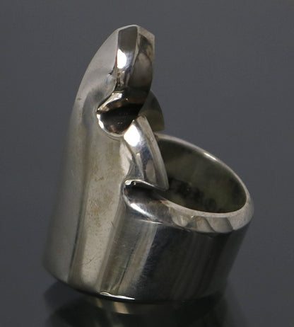 CHROME HEARTS Upright Flare Knee Silver Ring Size ONE SIZE