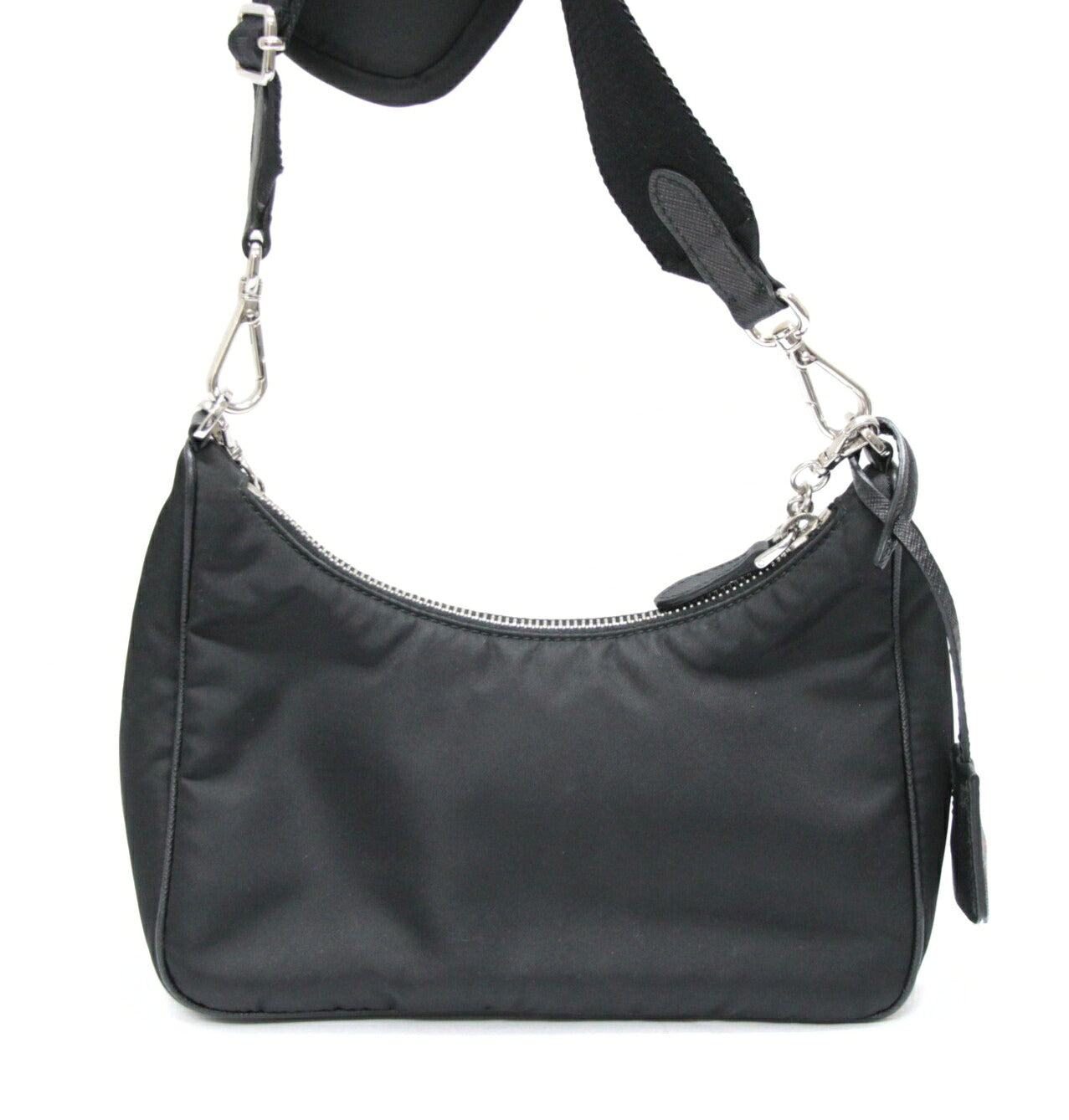 PRADA Re-Edition Red Triangle Logo Bag Black Size ONE SIZE