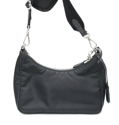 PRADA Re-Edition Red Triangle Logo Bag Black Size ONE SIZE