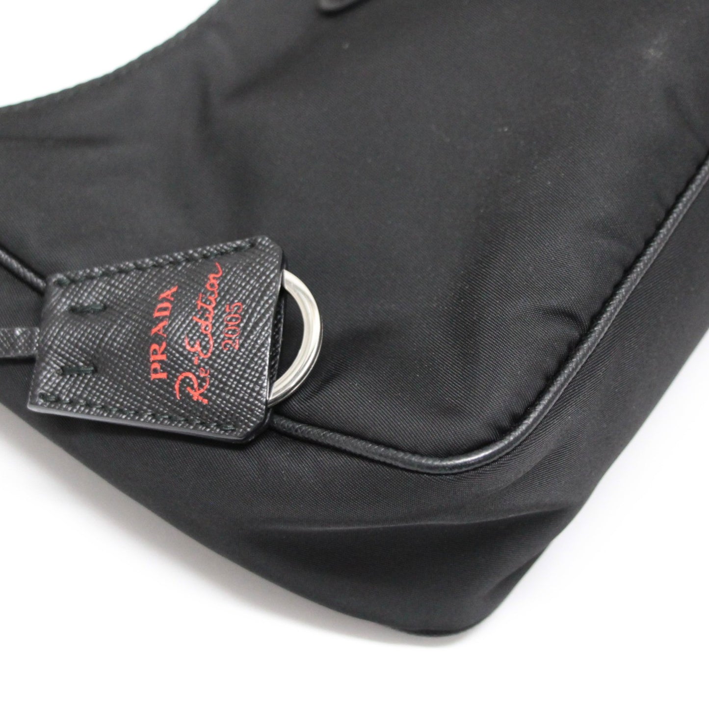 PRADA Re-Edition Red Triangle Logo Bag Black Size ONE SIZE