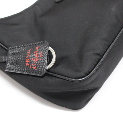 PRADA Re-Edition Red Triangle Logo Bag Black Size ONE SIZE