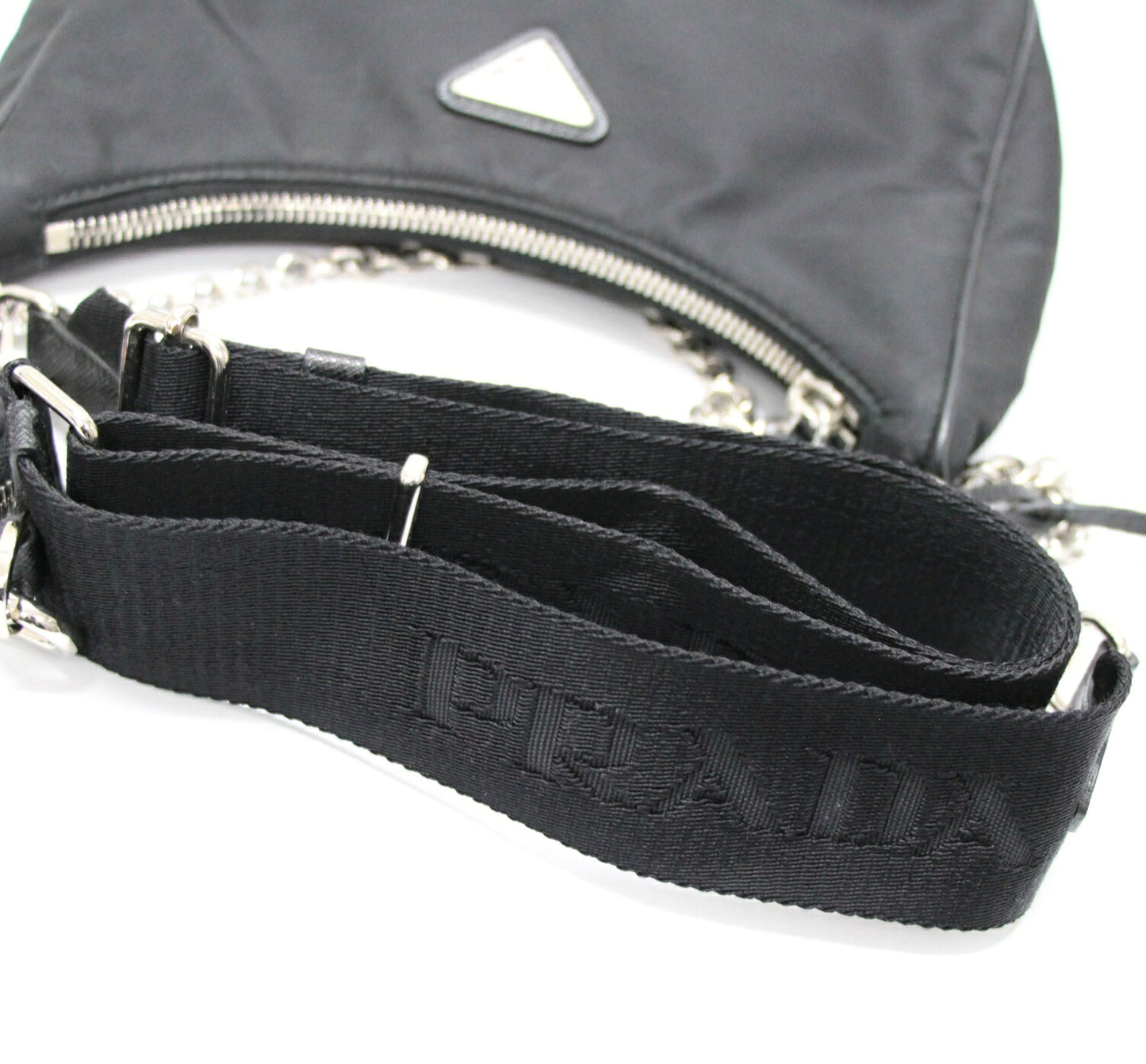 PRADA Re-Edition Red Triangle Logo Bag Black Size ONE SIZE