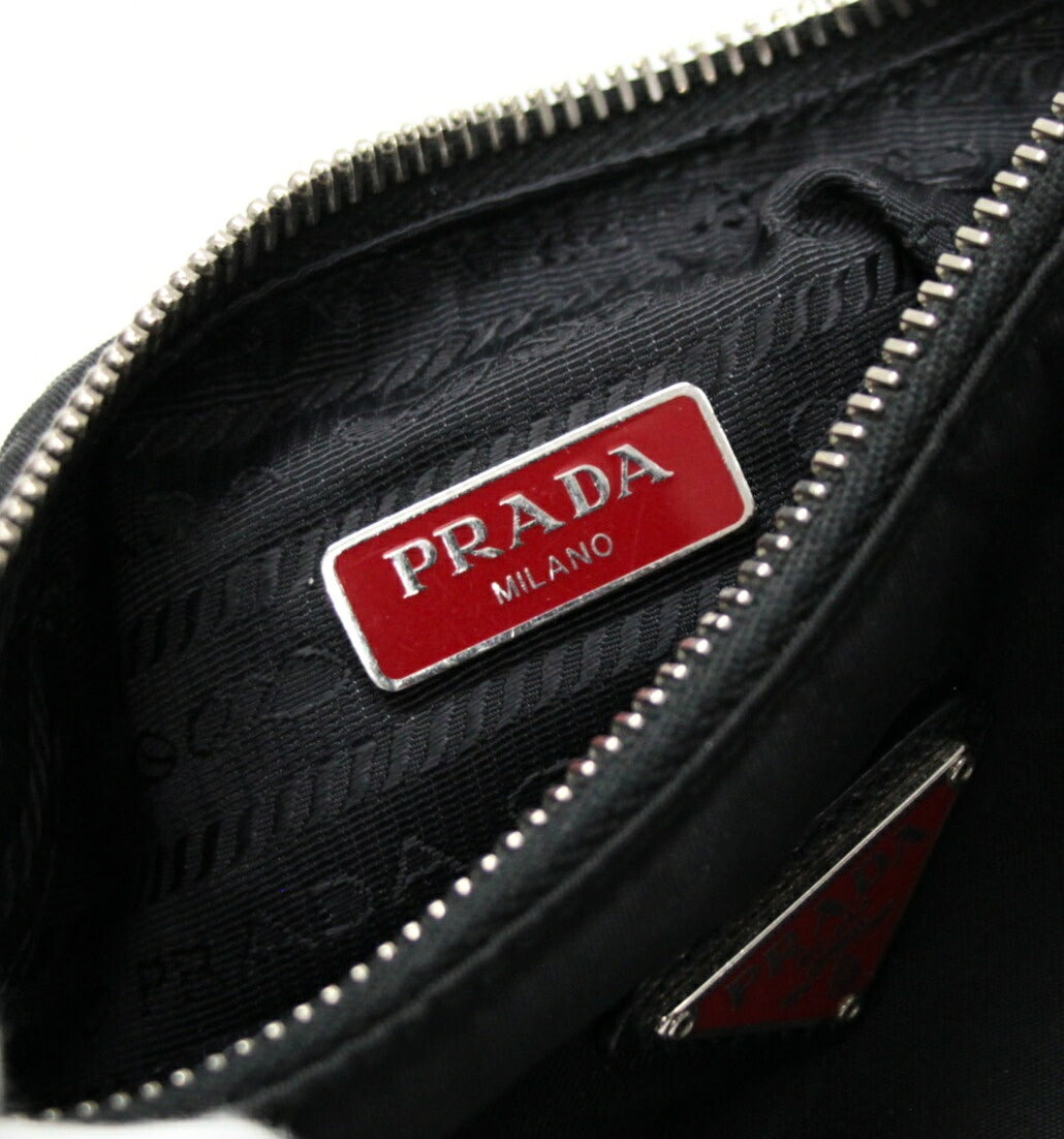 PRADA Re-Edition Red Triangle Logo Bag Black Size ONE SIZE