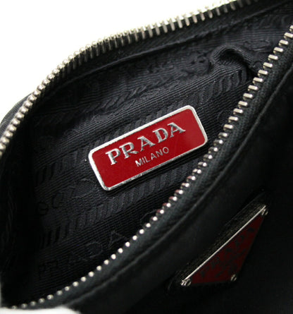 PRADA Re-Edition Red Triangle Logo Bag Black Size ONE SIZE