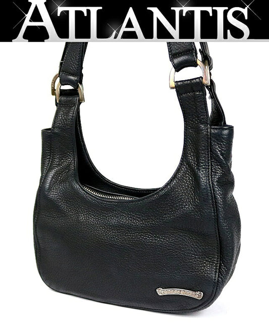 CHROME HEARTS HOBO Scroll Label Bag Black Size ONE SIZE
