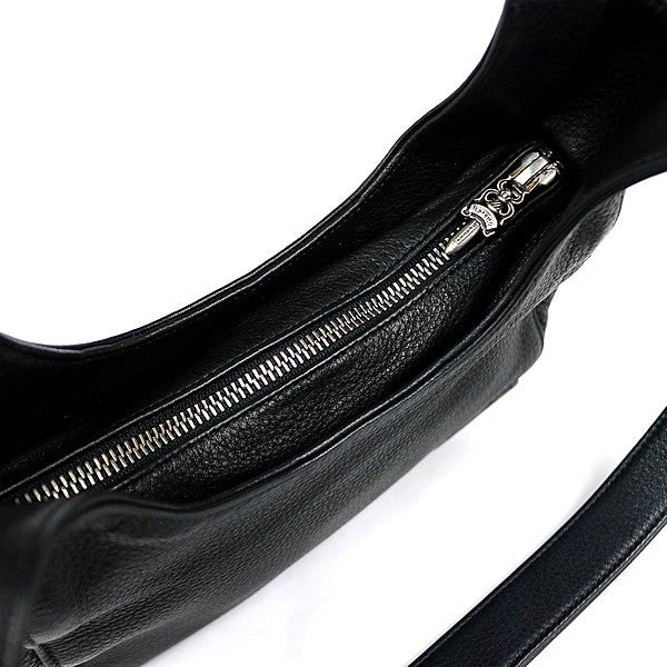 CHROME HEARTS HOBO Scroll Label Bag Black Size ONE SIZE