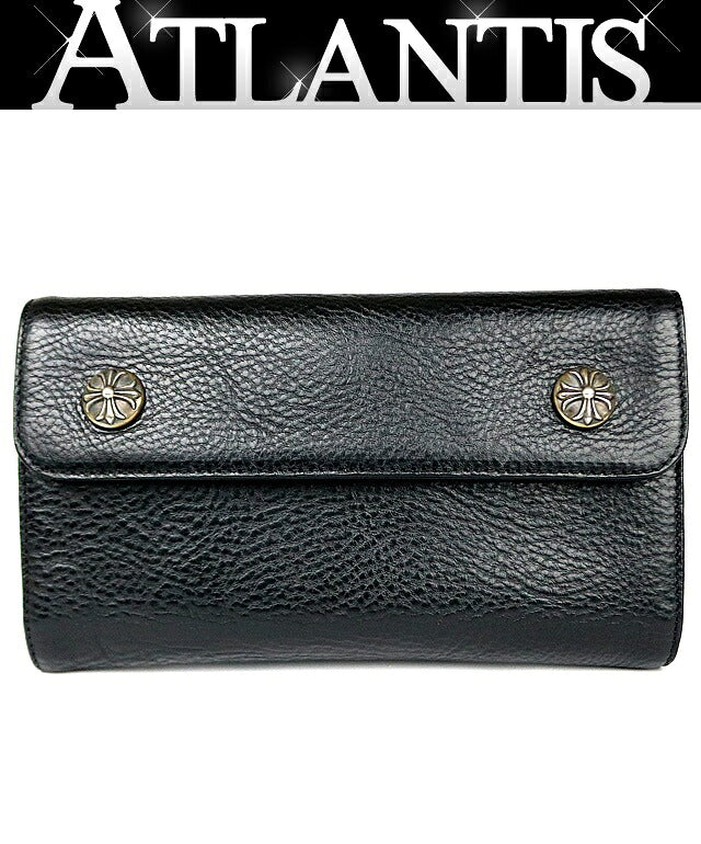 CHROME HEARTS Wave Cross Button Wallet SV925 Size ONE SIZE