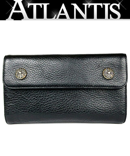 CHROME HEARTS Wave Cross Button Wallet SV925 Size ONE SIZE