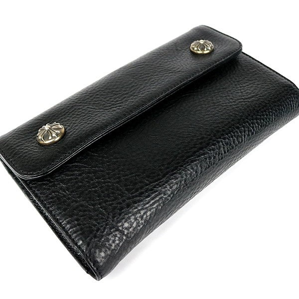 CHROME HEARTS Wave Cross Button Wallet SV925 Size ONE SIZE