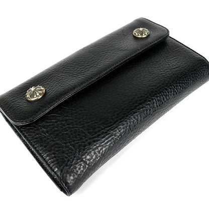 CHROME HEARTS Wave Cross Button Wallet SV925 Size ONE SIZE