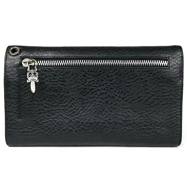 CHROME HEARTS Wave Cross Button Leather Wallet Size ONE SIZE