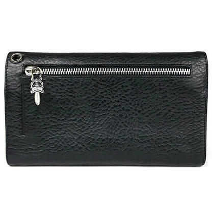 CHROME HEARTS Wave Cross Button Leather Wallet Size ONE SIZE