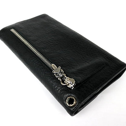 CHROME HEARTS Wave Cross Button Leather Wallet Size ONE SIZE