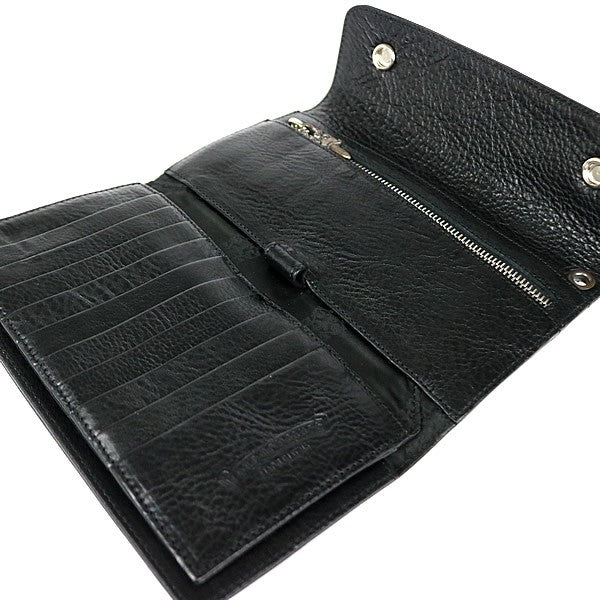 CHROME HEARTS Wave Cross Button Leather Wallet Size ONE SIZE