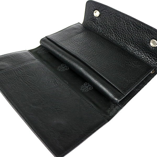 CHROME HEARTS Wave Cross Button Leather Wallet Size ONE SIZE