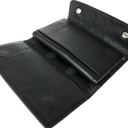 CHROME HEARTS Wave Cross Button Leather Wallet Size ONE SIZE
