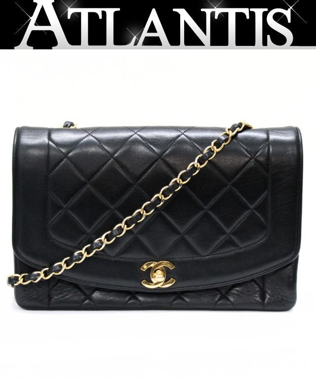 CHANEL Diana 25 Matelasse Lambskin Bag Black Size ONE SIZE