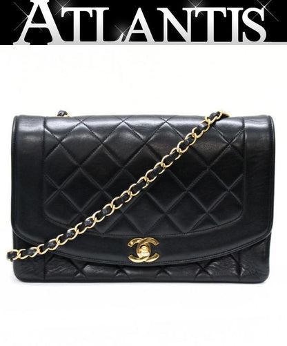 CHANEL Diana 25 Matelasse Lambskin Bag Black Size ONE SIZE