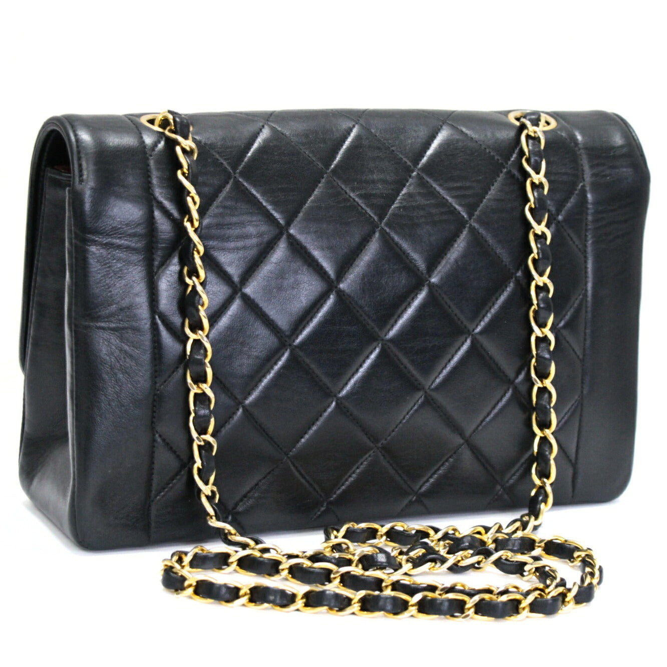 CHANEL Diana 25 Matelasse Lambskin Bag Black Size ONE SIZE