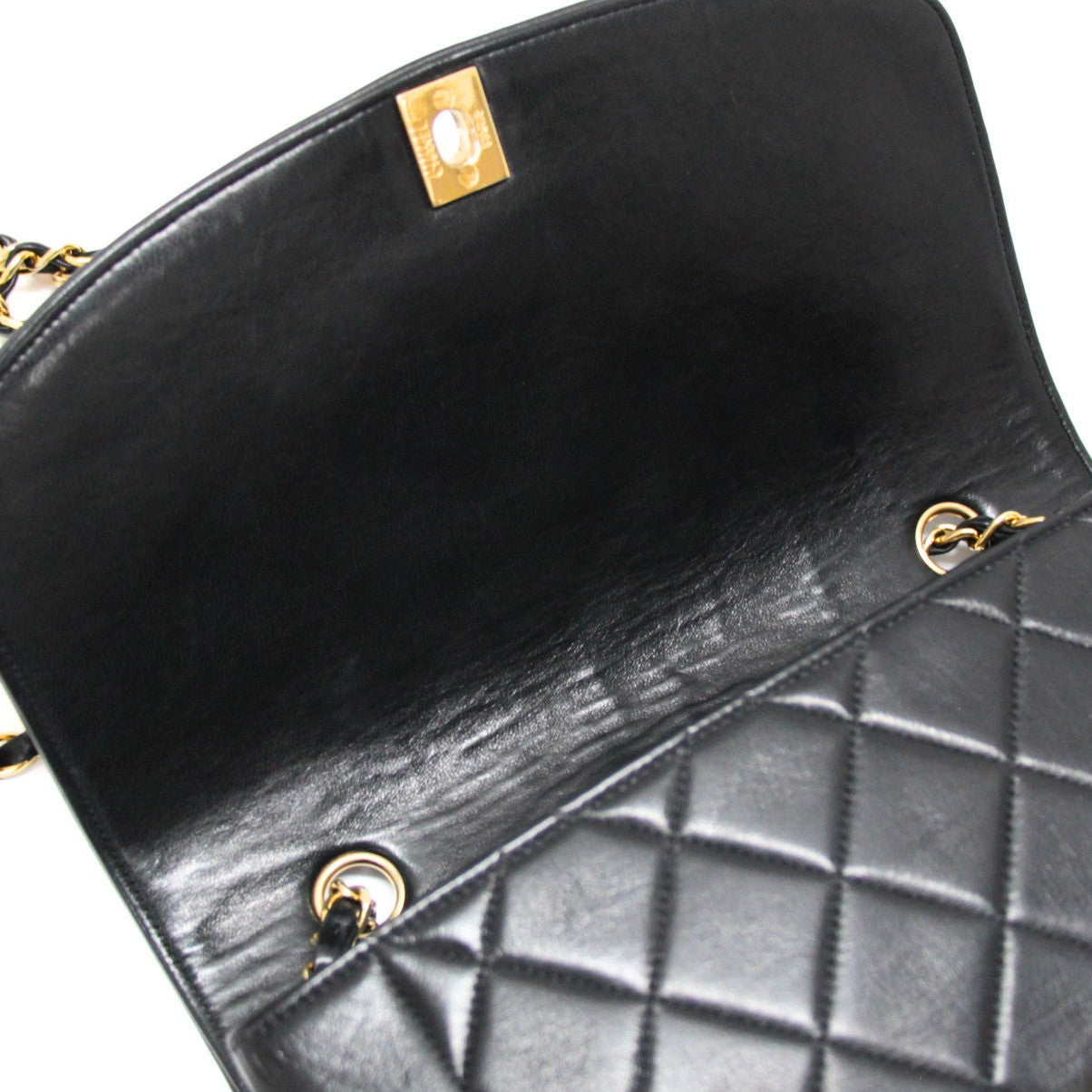 CHANEL Diana 25 Matelasse Lambskin Bag Black Size ONE SIZE