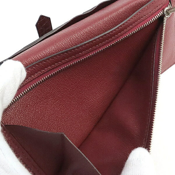 HERMES Bearn Soufflet Burgundy Wallet Size ONE SIZE