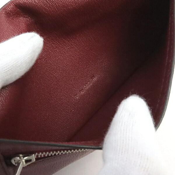 HERMES Bearn Soufflet Burgundy Wallet Size ONE SIZE