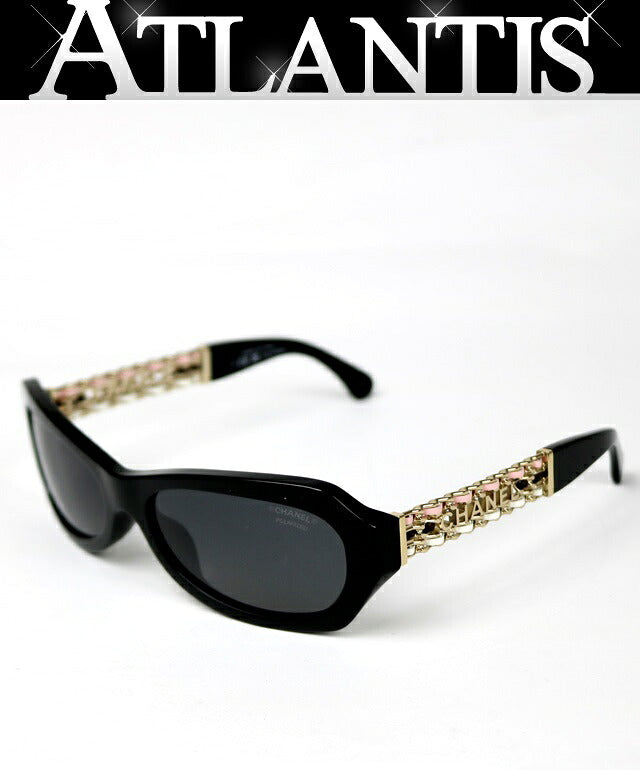 CHANEL Rectangle Shape Black Sunglasses Size ONE SIZE
