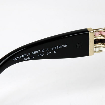 CHANEL Rectangle Shape Black Sunglasses Size ONE SIZE