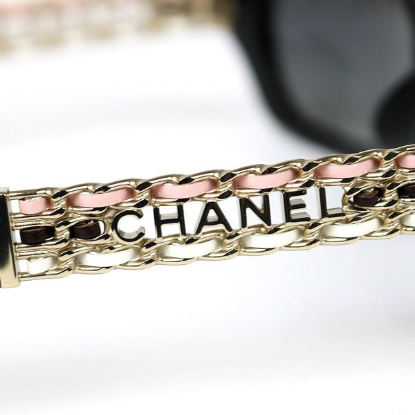 CHANEL Rectangle Shape Black Sunglasses Size ONE SIZE