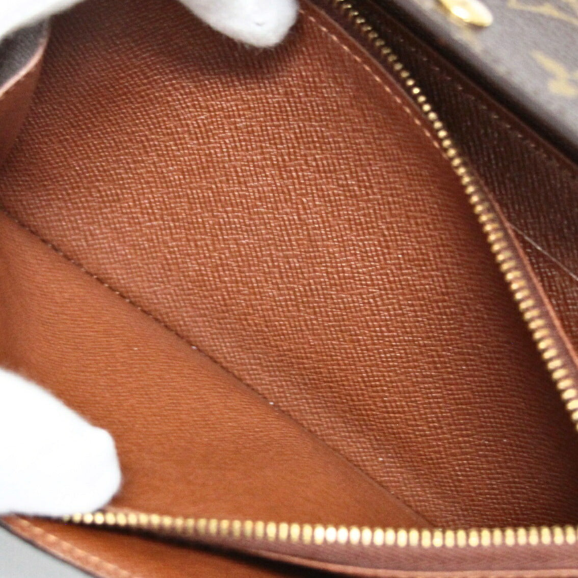 LOUIS VUITTON Monogram Zipper Wallet Brown Bag Size ONE SIZE