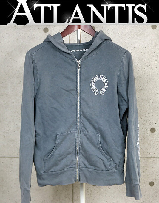 CHROME HEARTS Vintage Horseshoe Dagger Hoodie Gray Size M
