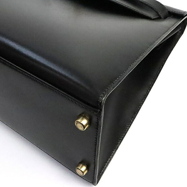 HERMES Kelly 32 Black Box Calf 2-Way Bag Size ONE SIZE