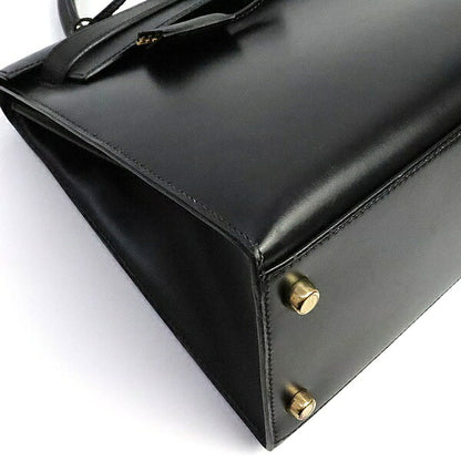 HERMES Kelly 32 Black Box Calf 2-Way Bag Size ONE SIZE