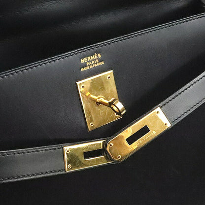 HERMES Kelly 32 Black Box Calf 2-Way Bag Size ONE SIZE
