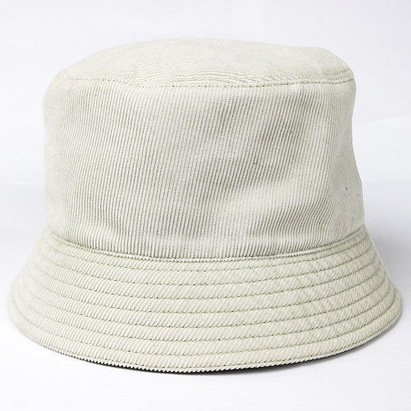 PRADA Corduroy Triangle Logo Cotton Hat White Size L